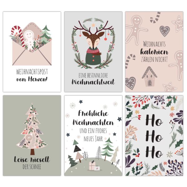 SET DI CARTOLINE DI NATALE – COLORI PAST