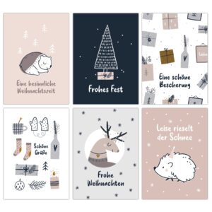 SET DI CARTOLINE DI NATALE 12 PEZZI